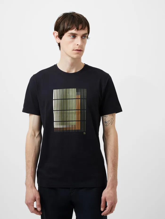 French Connection Abstract Line Organic Graphic TShirt Black Man TShirts and Polo Shirts French Connection Abstract Line Organic Graphic TShirt Black Man TShirts and Polo Shirts