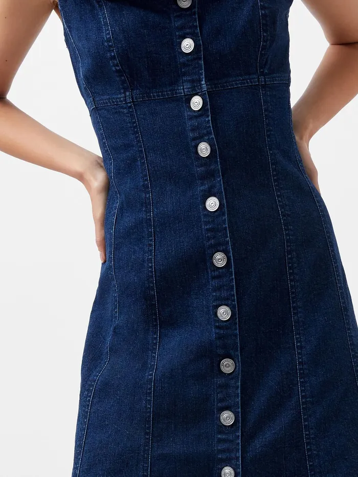 French Connection Arywode Denim Dress Mid Wash Woman Dresses