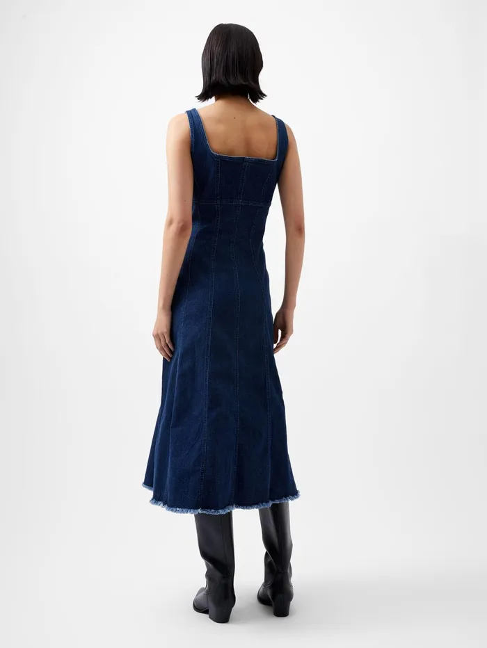 French Connection Arywode Denim Dress Mid Wash Woman Dresses