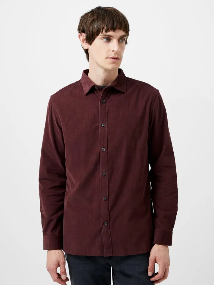 French Connection Baby Corduroy Shirt Burgundy Man Shirts