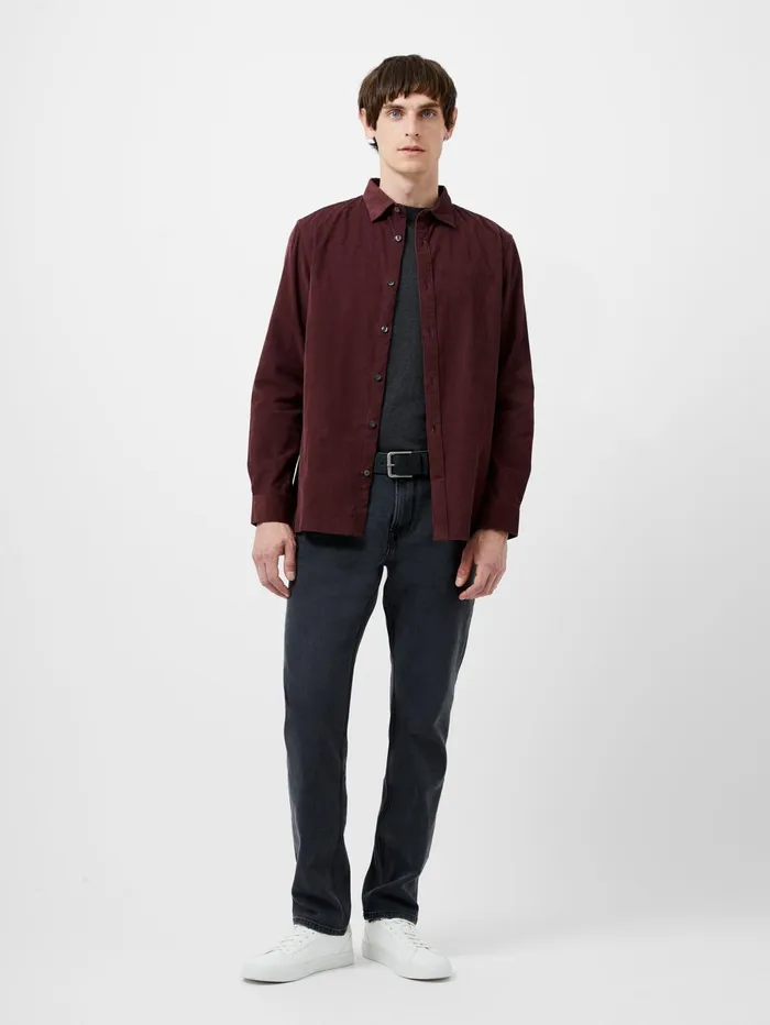 French Connection Baby Corduroy Shirt Burgundy Man Shirts