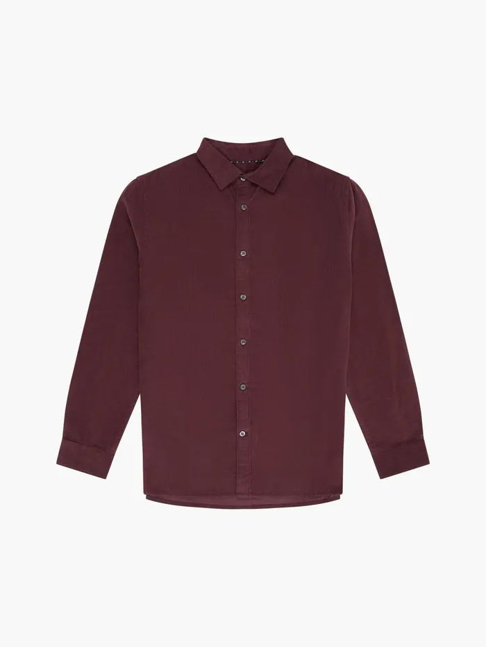 French Connection Baby Corduroy Shirt Burgundy Man Shirts