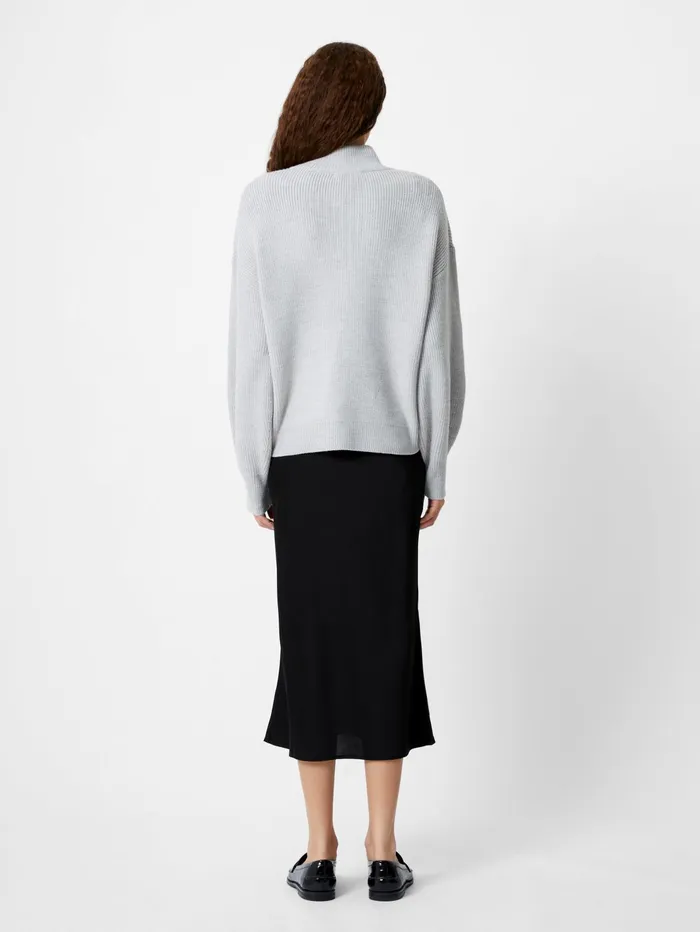 French Connection Babysoft Half Zip Jumper Lgt Grey Mel Woman Jumpers and Cardigans