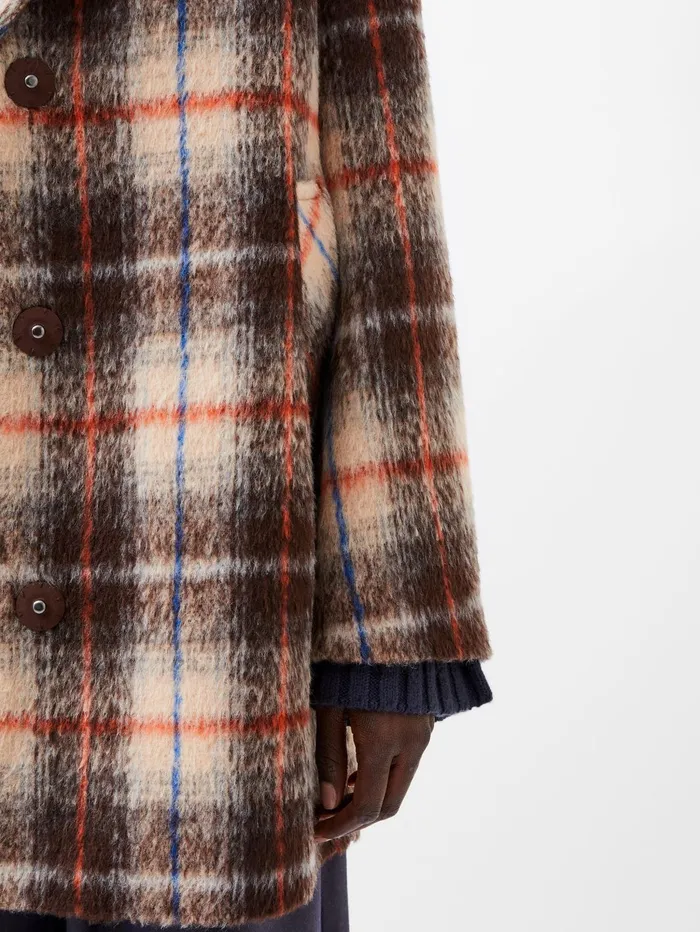 French Connection Blake Check Coat Black Multi Check Woman Coats and Jackets