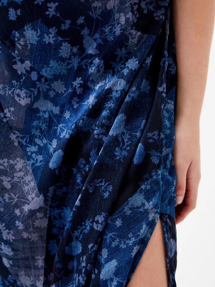 French Connection Dawn Recycled Hallie Crinkle Dress Indigo Woman Dresses