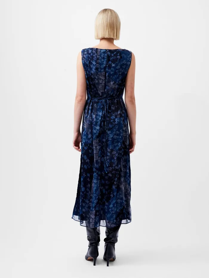 French Connection Dawn Recycled Hallie Crinkle Dress Indigo Woman Dresses