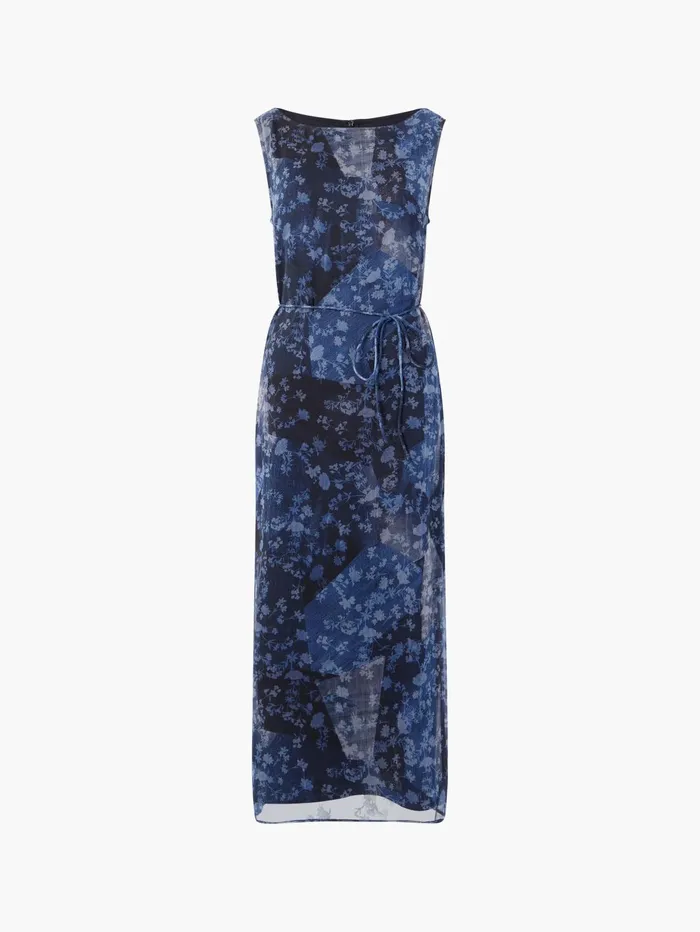 French Connection Dawn Recycled Hallie Crinkle Dress Indigo Woman Dresses