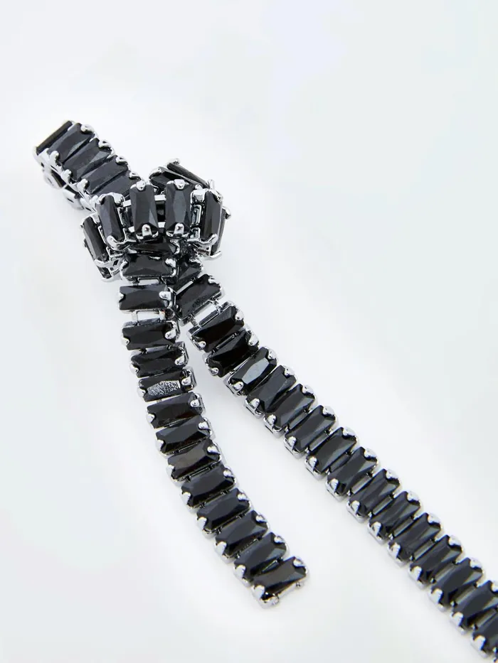 French Connection Elongated Knot Earrings Black Woman Jewellery