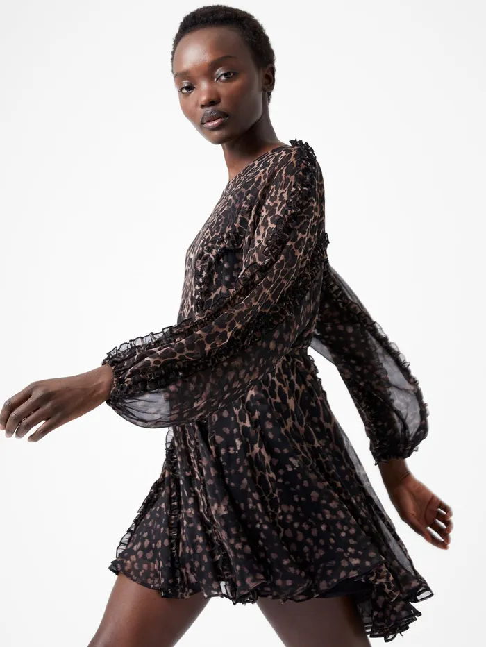 French Connection Emina Chiffon Leopard Print Long Sleeve Dress Leopard Woman Dresses French Connection Emina Chiffon Leopard Print Long Sleeve Dress Leopard Woman Dresses