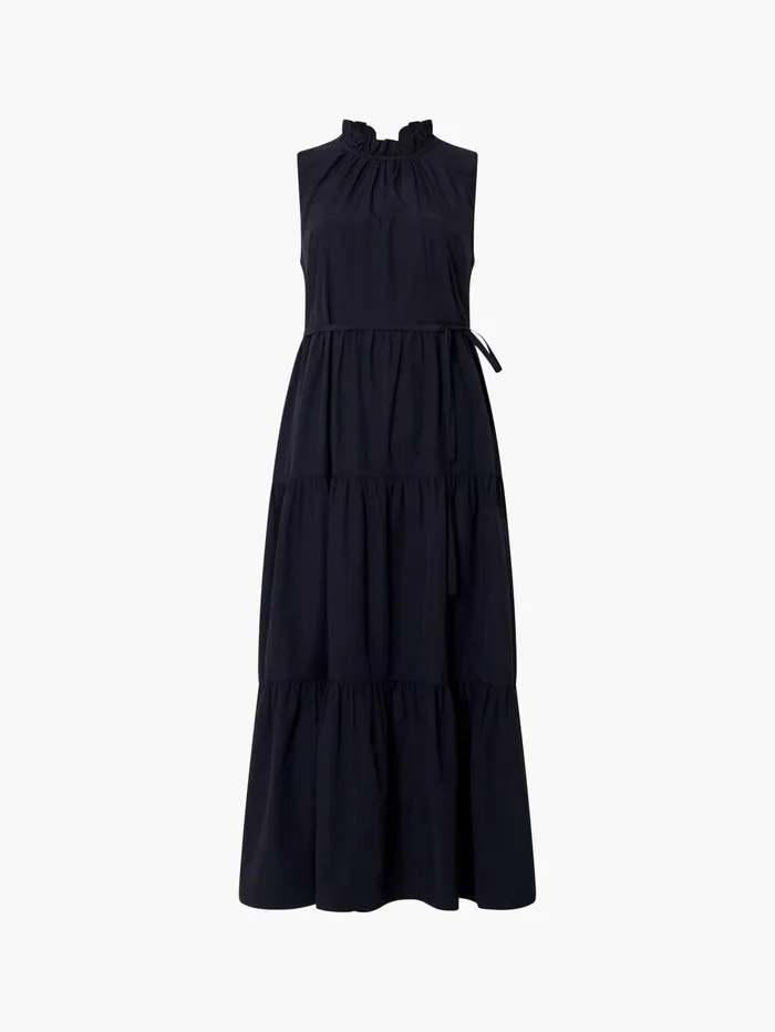 French Connection Era Poplin Midi Dress Blackout Woman Maxi Dresses