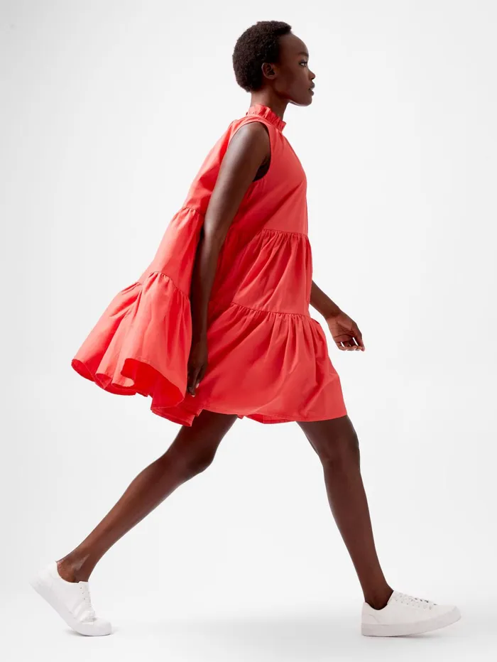 French Connection Era Poplin Sleeveless High Neck Mini Dress Cayenne Red Woman Dresses French Connection Era Poplin Sleeveless High Neck Mini Dress Cayenne Red Woman Dresses