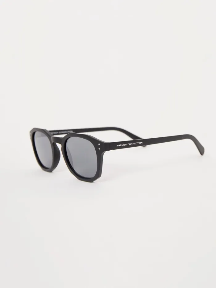 French Connection Faceted Preppy Sunglasses Charcoal Man Sunglasses