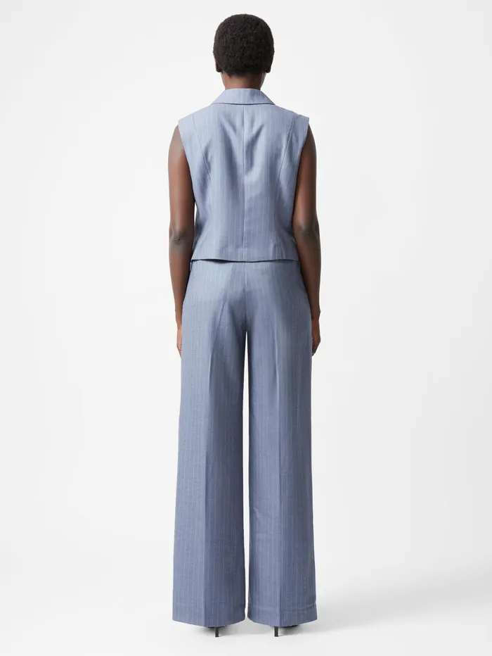 French Connection Fiorella Pinstripe Waistcoat Grey Woman Coats and Jackets