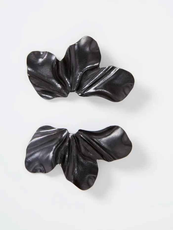 French Connection Flower Piece Earrings Black Woman Jewellery