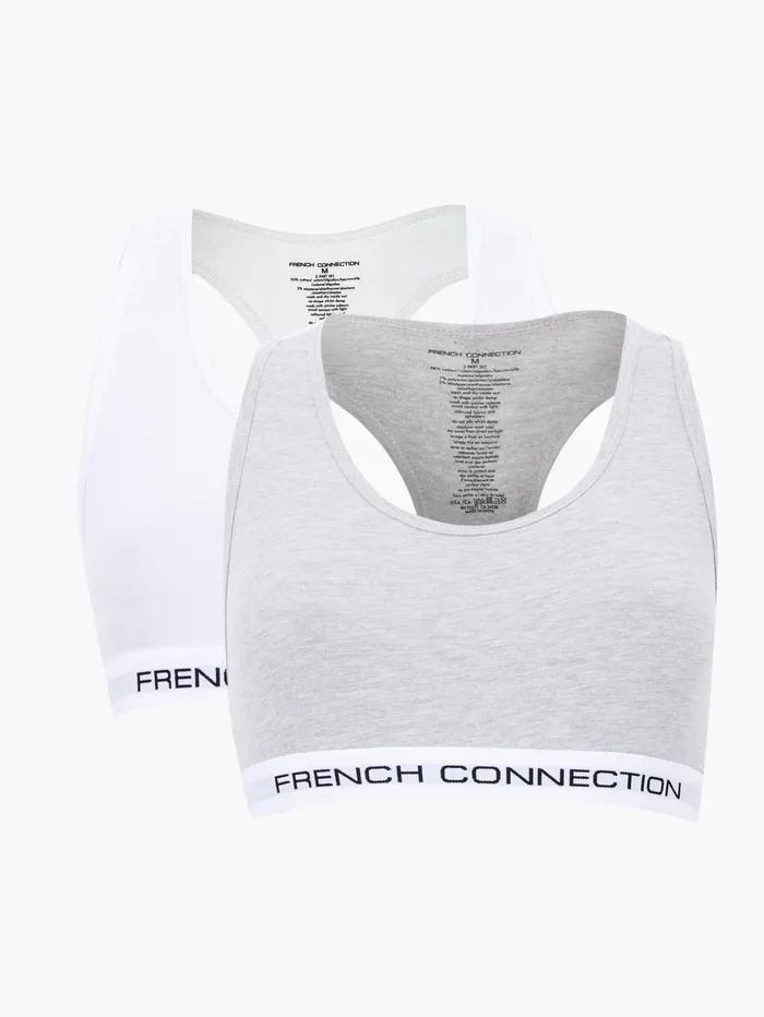 French Connection French Connection 2 Pack Crop Top Multi 2 WhiteGrey Woman Underwear and Socks French Connection French Connection 2 Pack Crop Top Multi 2 WhiteGrey Woman Underwear and Socks
