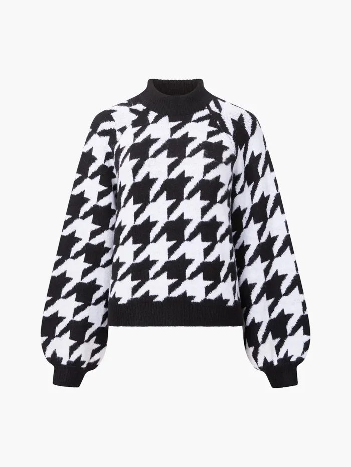 French Connection Houndstooth Jumper BlackIvory Woman Jumpers and Cardigans