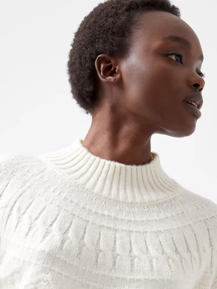 French Connection Kessey High Neck Jumper Porcelain Cream Woman Jumpers and Cardigans