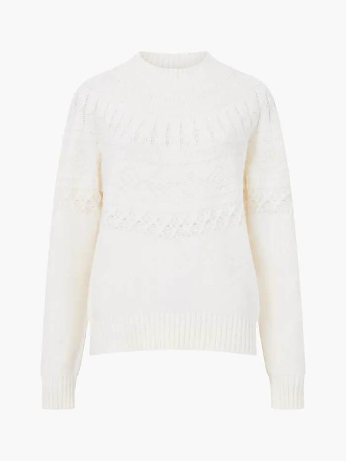 French Connection Kessey High Neck Jumper Porcelain Cream Woman Jumpers and Cardigans