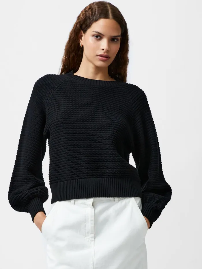 French Connection Lily Mozart Bishop Sleeve Jumper Black Woman Jumpers and Cardigans French Connection Lily Mozart Bishop Sleeve Jumper Black Woman Jumpers and Cardigans