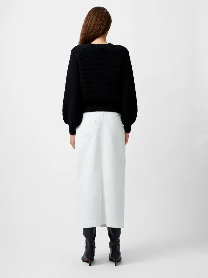 French Connection Lily Mozart Bishop Sleeve Jumper Black Woman Jumpers and Cardigans