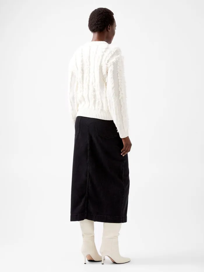 French Connection Malika Fringed Jumper Classic Cream Woman Jumpers and Cardigans
