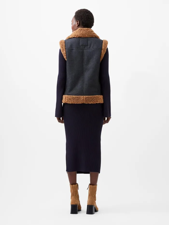 French Connection Mery Denim Gilet Indigo Woman Coats and Jackets