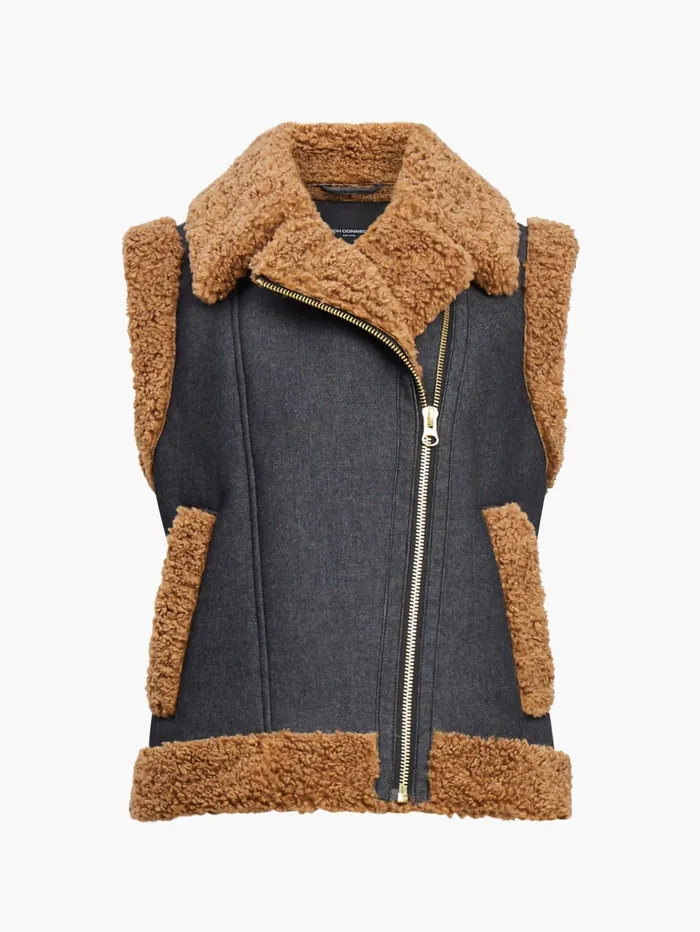 French Connection Mery Denim Gilet Indigo Woman Coats and Jackets