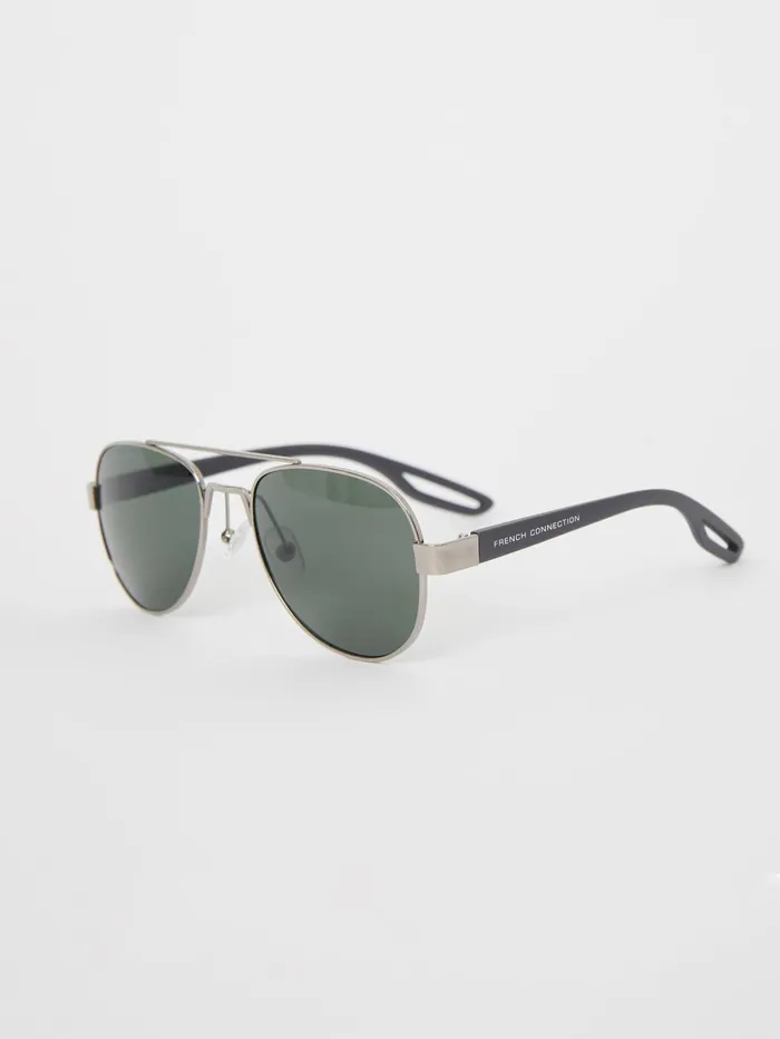 French Connection Metal DFrame Sunglasses Silver Man Sunglasses