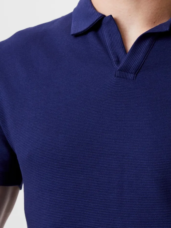French Connection Ottoman Trophy Neck TShirt Marine Man TShirts and Polo Shirts