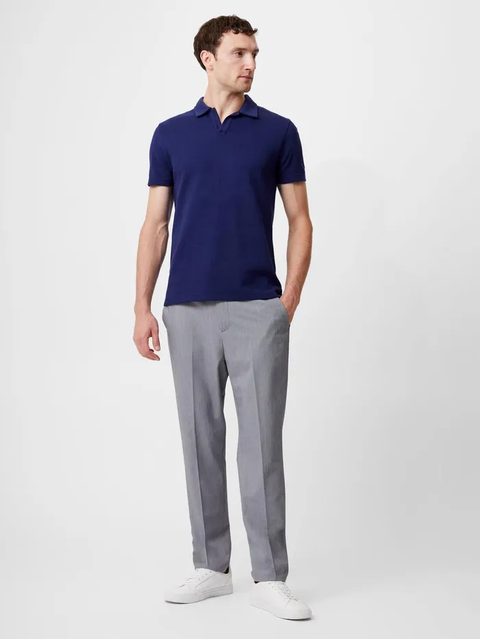 French Connection Ottoman Trophy Neck TShirt Marine Man TShirts and Polo Shirts