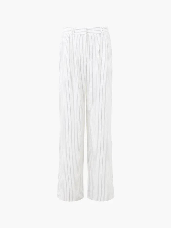 French Connection Pinstripe High Waisted Trousers WhiteBlack Woman Trousers
