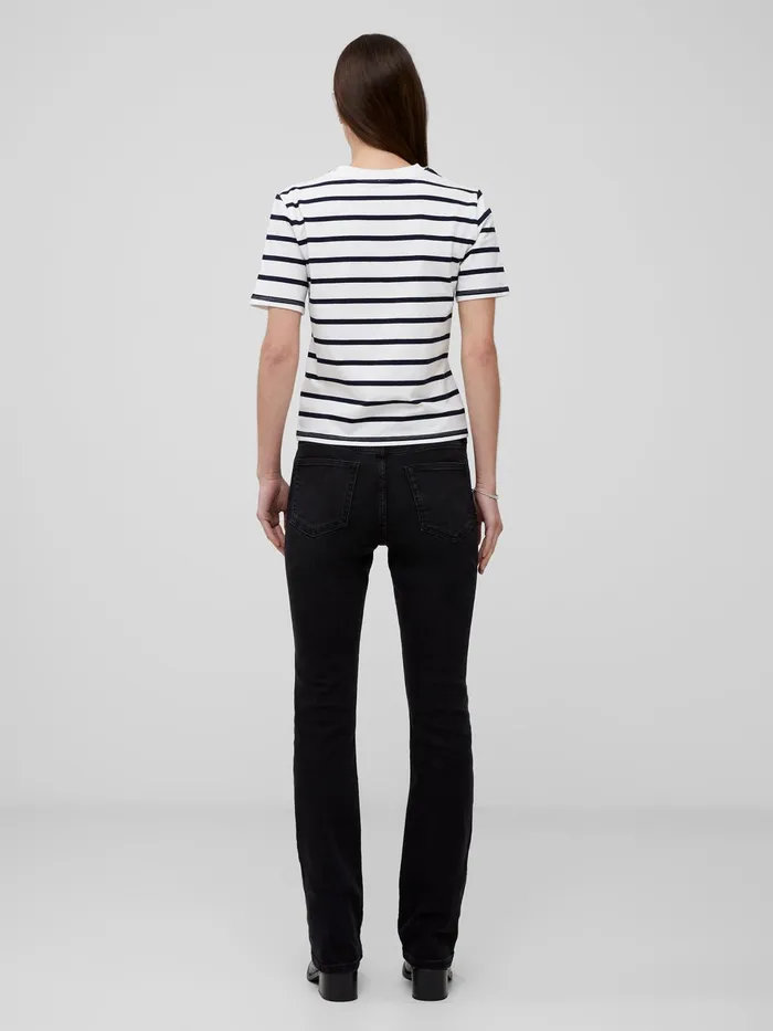 French Connection Rallie Cotton Stripe Short Sleeve TShirt Stripe S WhiteMarine Woman Tops