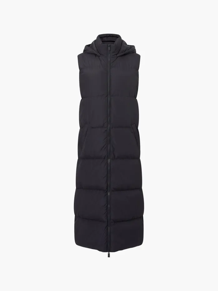 French Connection Row Long Gilet Black Woman Coats and Jackets