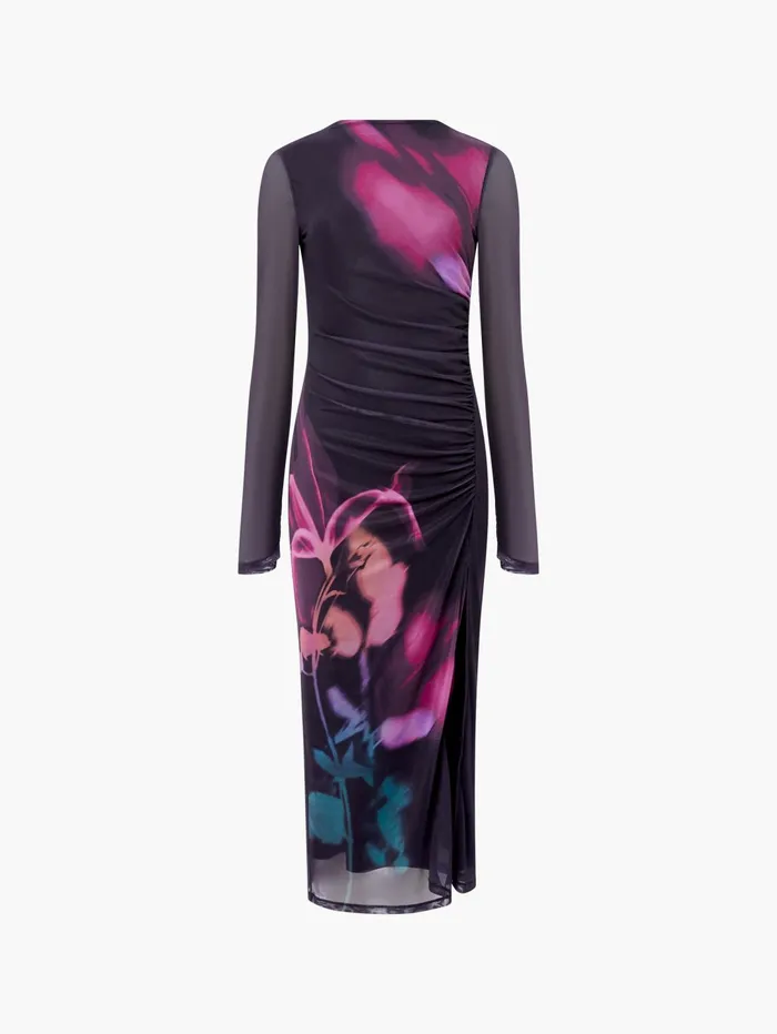 French Connection Smokey Placement Floral Dress Blackout Multi Woman Dresses