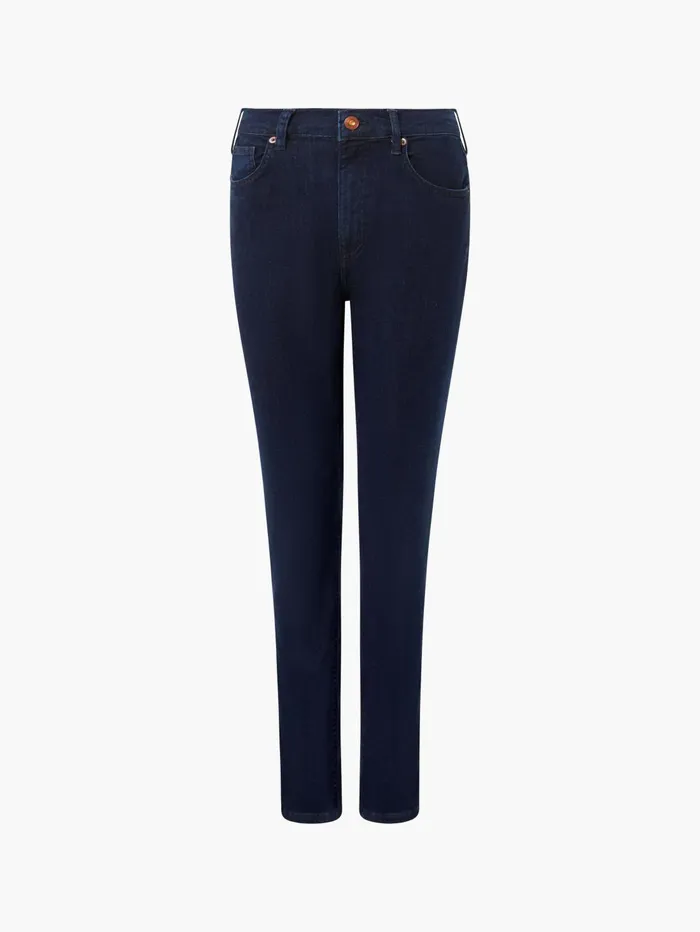 French Connection Soft Stretch Denim High Rise Skinny Jeans 30 Inch Dark Wash Woman Trousers