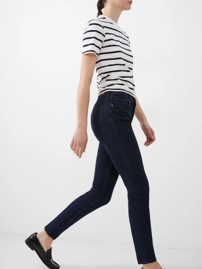 French Connection Soft Stretch Denim High Rise Skinny Jeans 30 Inch Dark Wash Woman Trousers