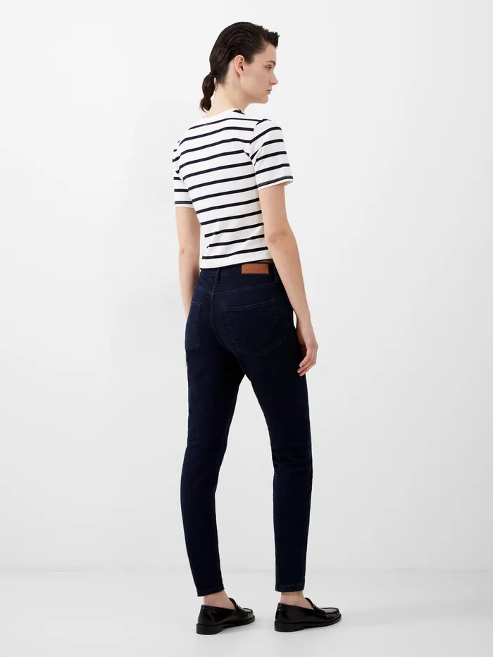 French Connection Soft Stretch Denim High Rise Skinny Jeans 30 Inch Dark Wash Woman Trousers