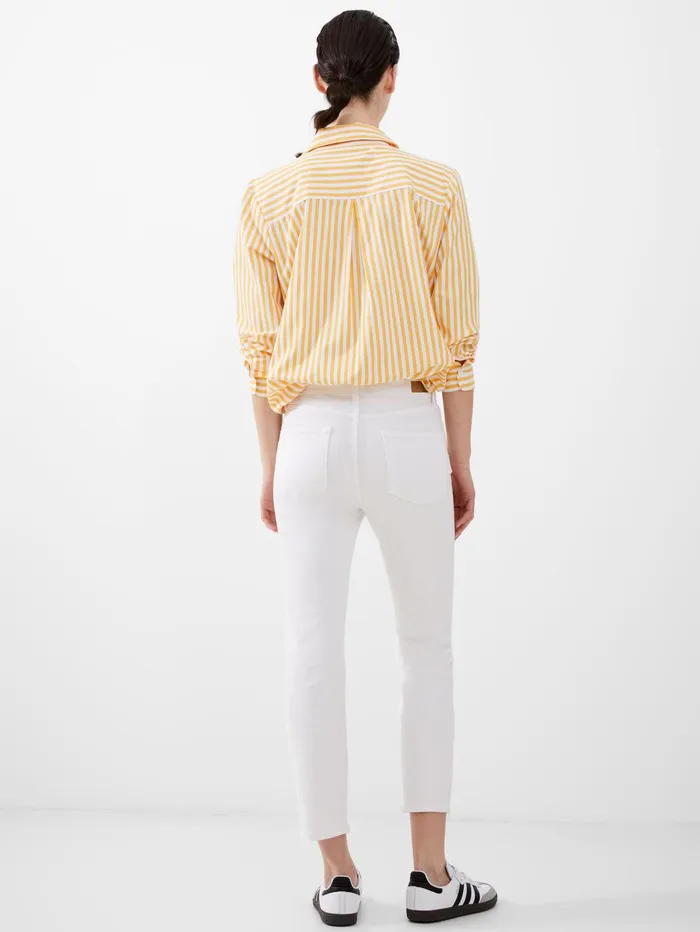 French Connection Stretch Denim Ankle Length Jeans 28 Inch White Woman Trousers