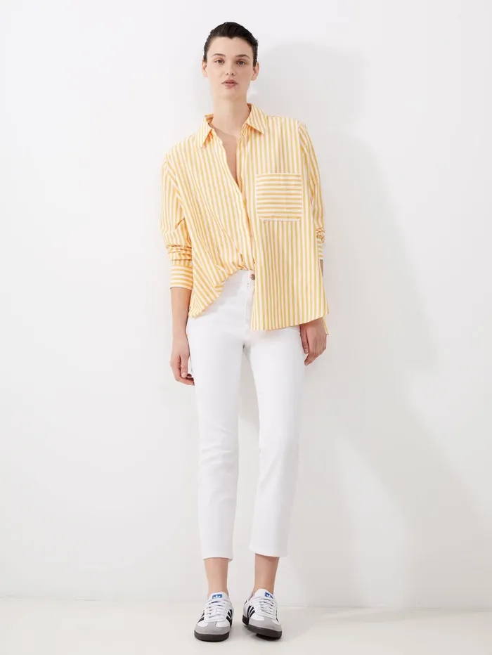 French Connection Stretch Denim Ankle Length Jeans 28 Inch White Woman Trousers