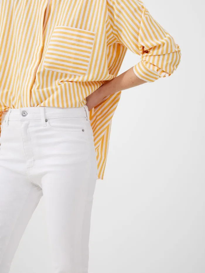 French Connection Stretch Denim Ankle Length Jeans 28 Inch White Woman Trousers