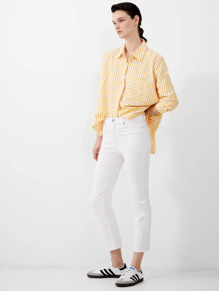French Connection Stretch Denim Ankle Length Jeans 28 Inch White Woman Trousers