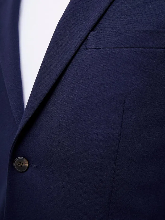 French Connection Stretch Knit Suit Jacket Marine Man Coats and Jackets