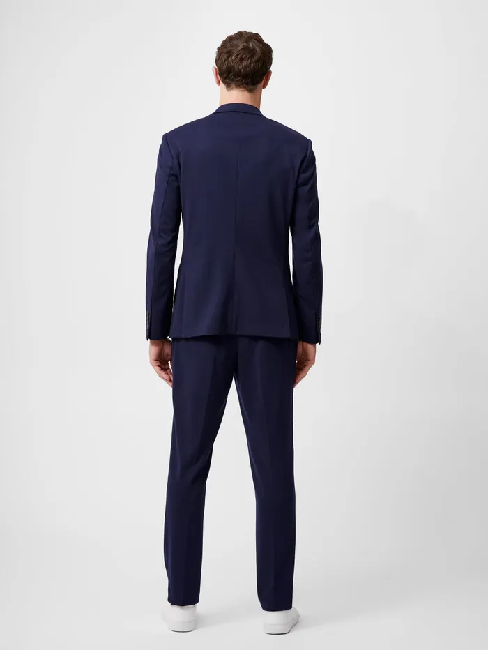 French Connection Stretch Knit Suit Jacket Marine Man Coats and Jackets