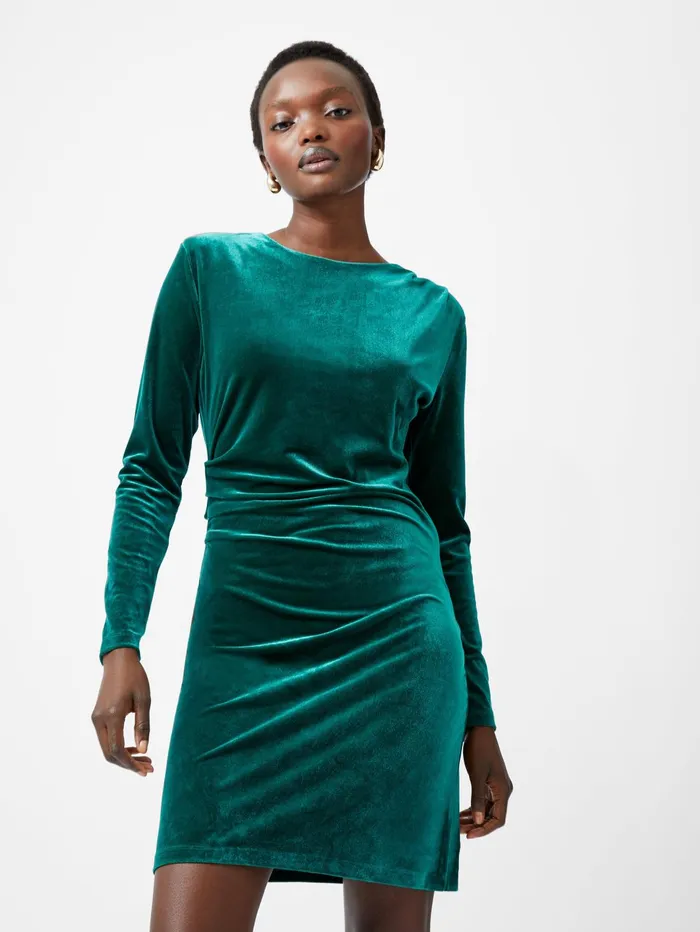 French Connection Viola Velvet Long Sleeve Bodycon Mini Dress Forest Woman Dresses French Connection Viola Velvet Long Sleeve Bodycon Mini Dress Forest Woman Dresses