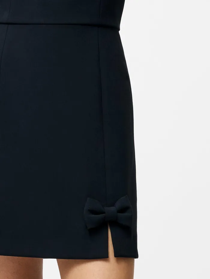 French Connection Whisper Bow Slit Strappy Mini Dress Black Woman Dresses