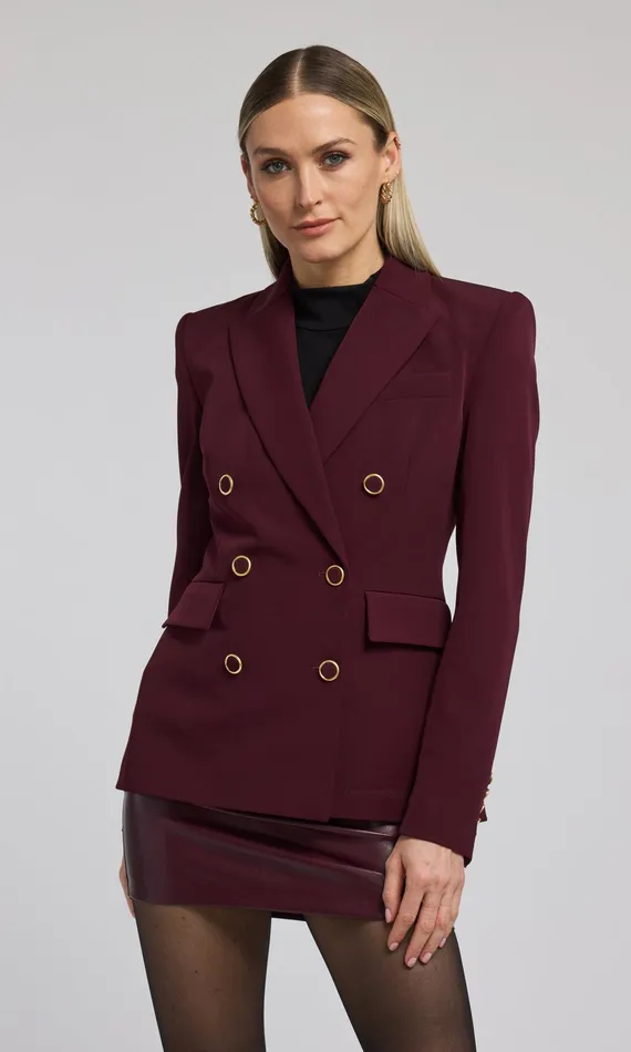 Generation Love Clothing Arielle Crepe Blazer Malbec Women Blazers and Jackets