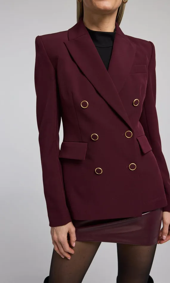 Generation Love Clothing Arielle Crepe Blazer Malbec Women Blazers and Jackets