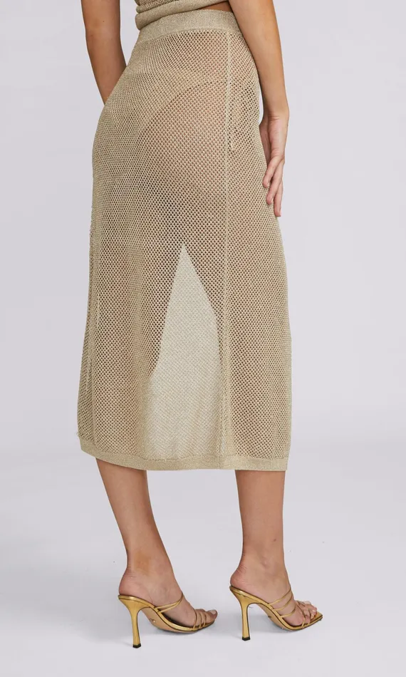 Generation Love Clothing Carlyle Mesh Wrap Sarong Gold Women Swimwear