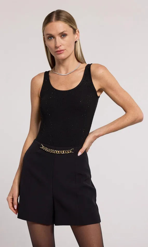 Generation Love Clothing Gigi Crystal Jersey Bodysuit Blackblack Women Bodysuits
