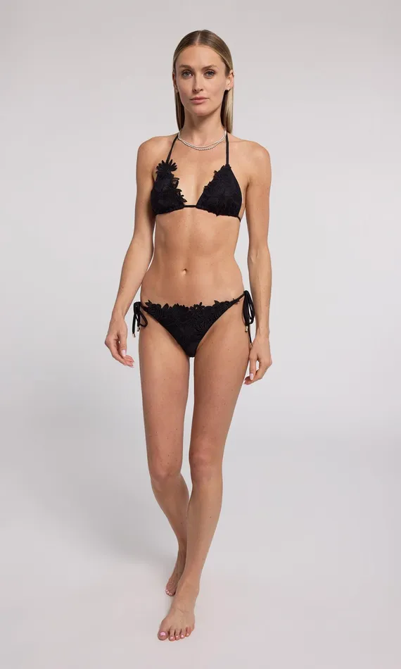 Generation Love Clothing Lily Lace Combo Bikini Top Black Women Swimwear
